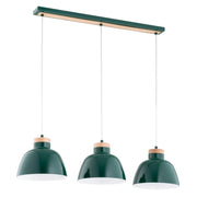 Lampada a sospensione loft Lorien verde legno 3xE27
