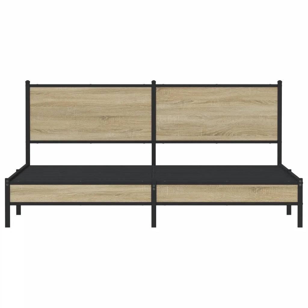 Giroletto senza Materaso in Metallo Rovere Sonoma 160x200 cm 4007871