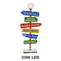 Cartello in Metallo indicazioni con Led multicolor cm 46x16,5xh106,5