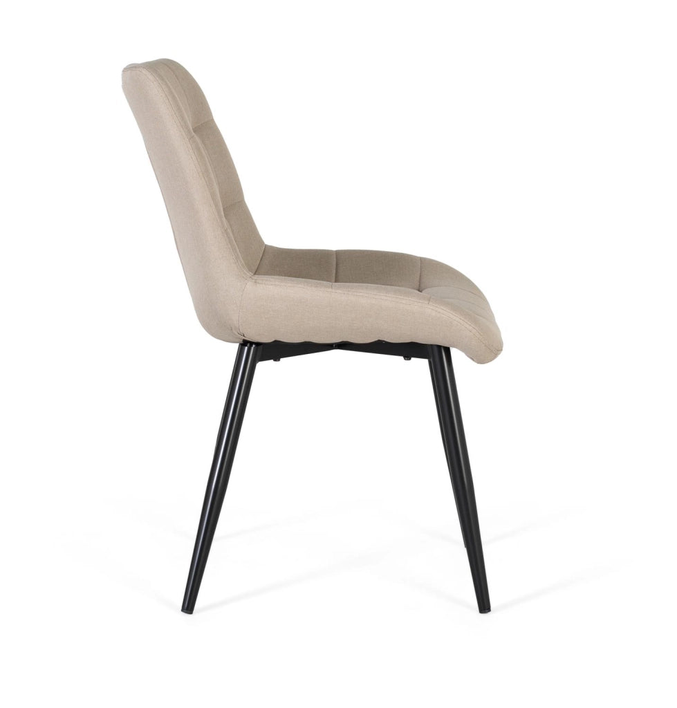 Set di due sedie rivestite in tessuto beige