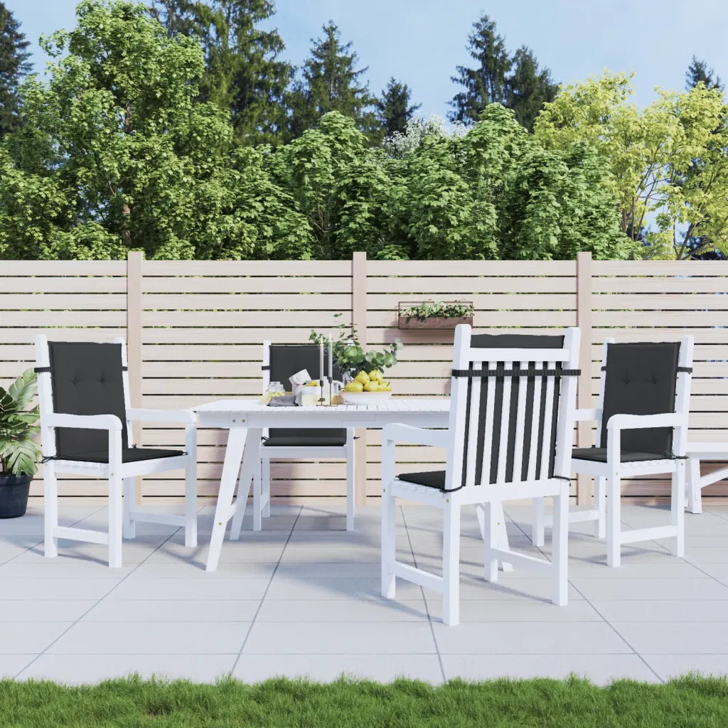 Cuscini per Sedia 4 pz Neri 100x50x3 cm in Tessuto Oxford 47561