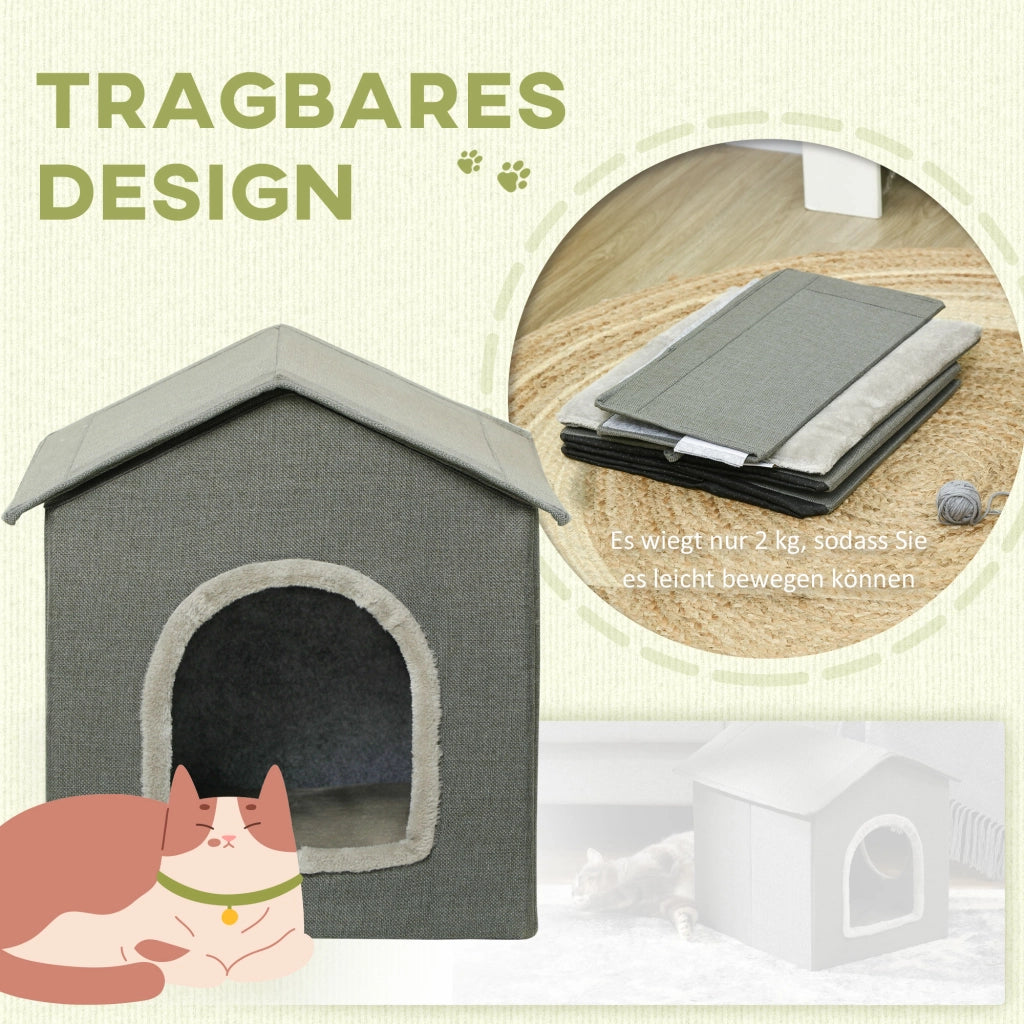 Letto per gatti con cuscino ¨C zephmum ¨C khaki/verde