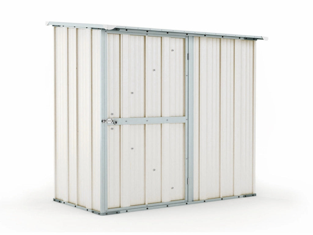 Casetta Box da Giardino in Lamiera di Acciaio Porta Utensili 174x100x174 cm Enaudi Bianca