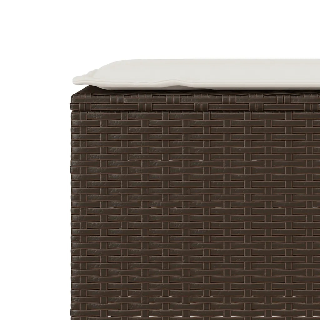 Panchina da Giardino | Panca da Giardino con Cuscino Marrone 110x30x40,5 cm Polyrattan