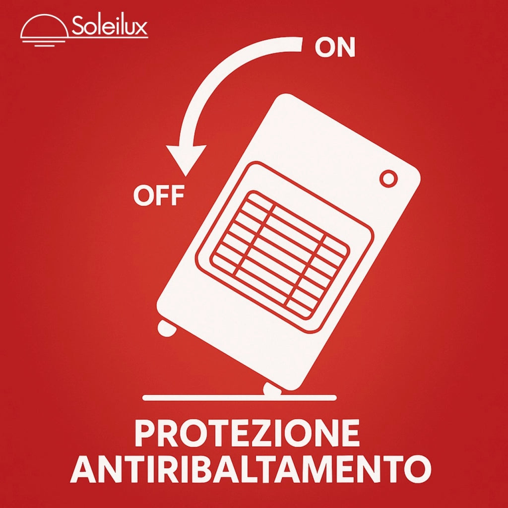 Stufa catalitica a Gas GPL a Infrarossi "ETNA" 4,2kW 3 Potenze con Accensione Piezo Elettrica Vano Porta Bombola Dispositivo di Sicurezza antiribaltamento, Controllo Fiamma e Livello Ossigeno
