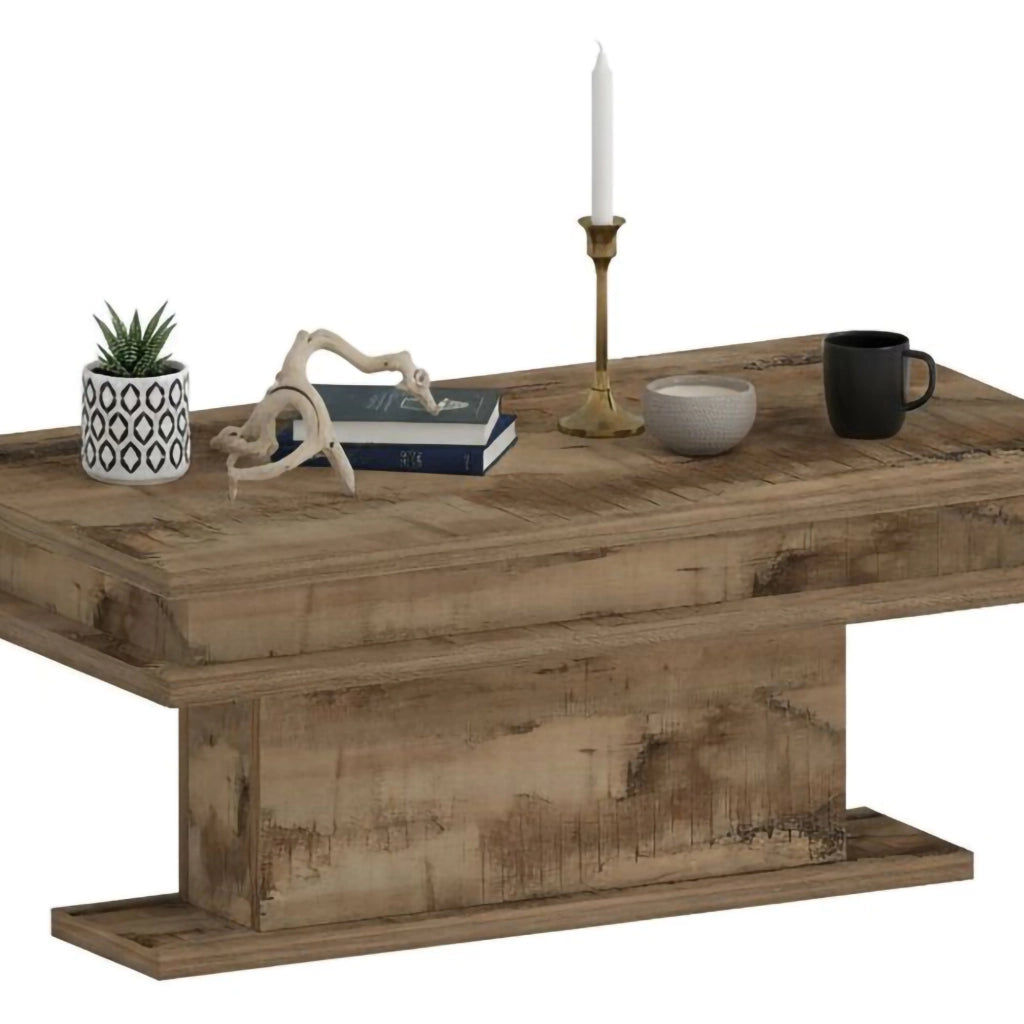 Tavolino da salotto Iside, Tavolino soggiorno, Mobile portaoggetti basso, Tavolino da caffÒ¨, 100x55h42 cm, Acero