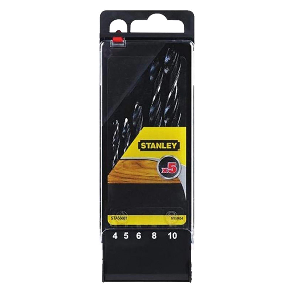 PUNTA ELICOIDALE PER LEGNO IN SET set 5 pz (da mm 4 a 10)  - STANLEY