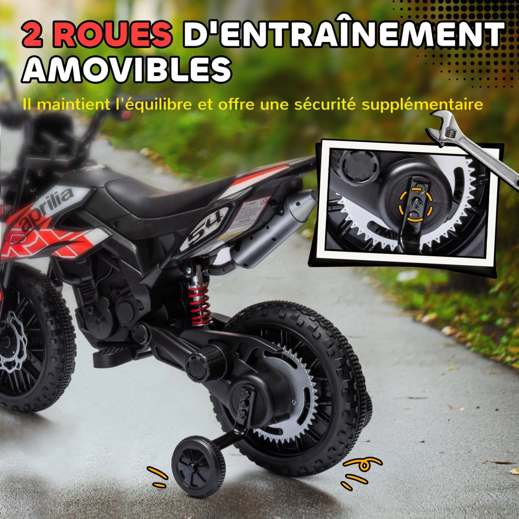 Moto Elettrica Aprilia per Bambini ¨C Xylo ¨C 12V 2 Motori LED Rosso