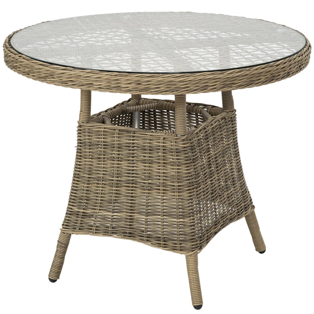 Set di mobili da giardino in rattan sintetico con 4 posti marrone naturale 2108106