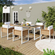 Set Tavolo e Sedie da Giardino Polyrattan 6 Posti con Cuscini ¨C MINIMAL ¨C Antracite
