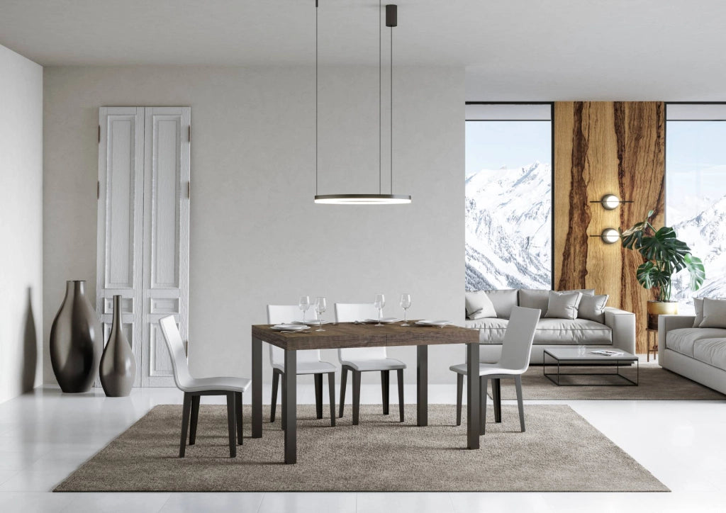 Tavolo allungabile 90x140/400 cm EveryX Premium noce telaio Antracite