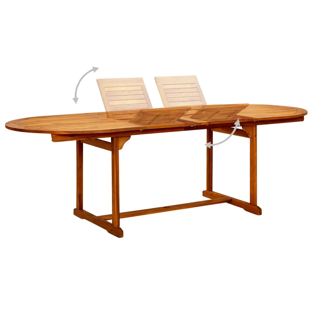 Tavolo da Pranzo per Esterni (160-240)x100x75cm Massello Acacia 316565