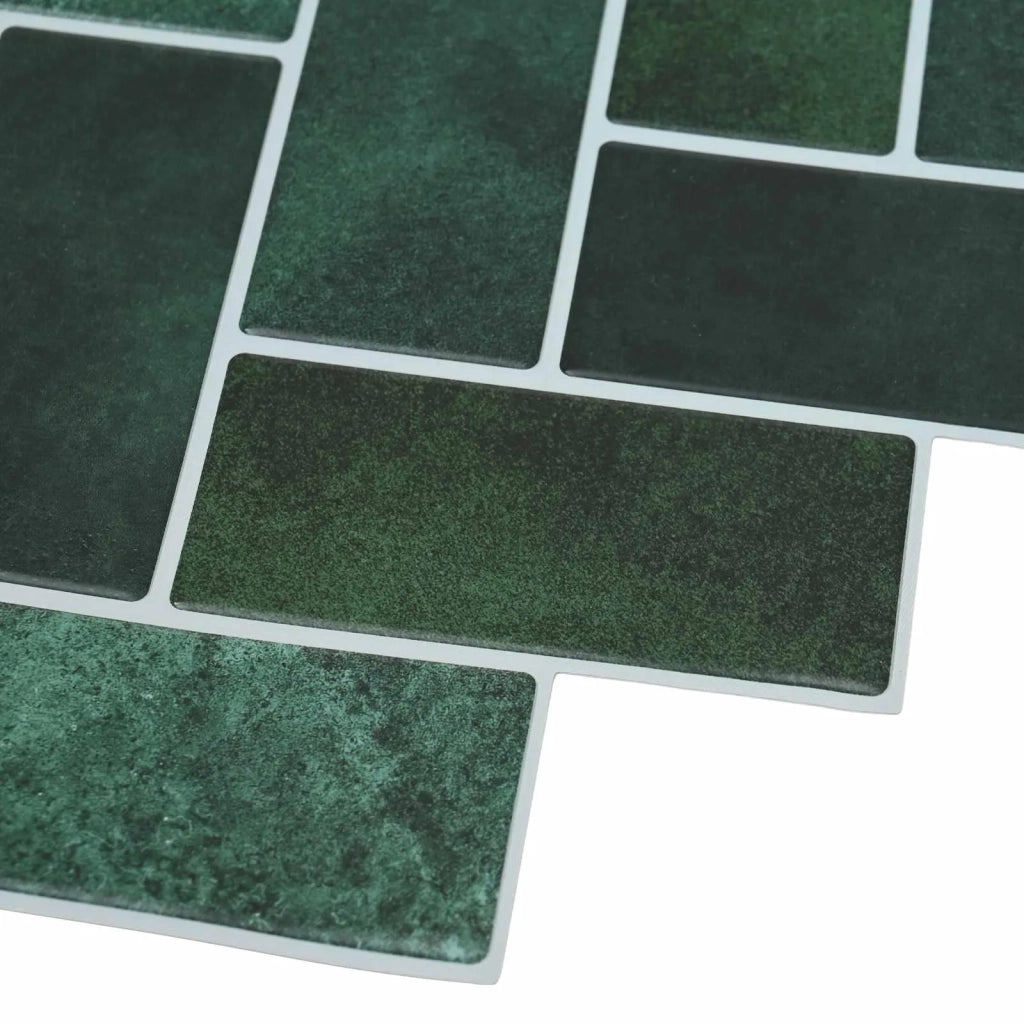 Piastrella a Spina di Pesce 20 pcs Verde Scuro 30 x 30 cm