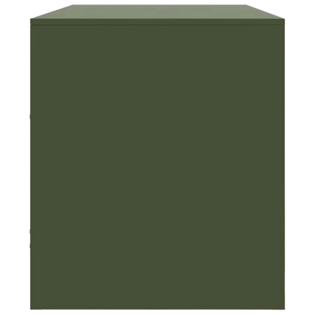 Mobile TV multimediale scaffale TV mobile TV sala da pranzo soggiorno camera da letto verde oliva 99 x 39 x 44 cm acciaio verde 02_0028273