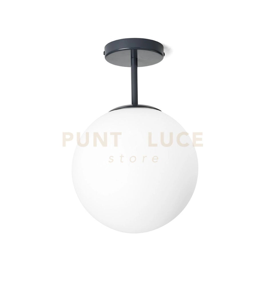JUGEN LAMPADARIO SOFFITTO 1 LUCE VETRO BIANCO MONTATURA OTTANIO ATTACCO E27