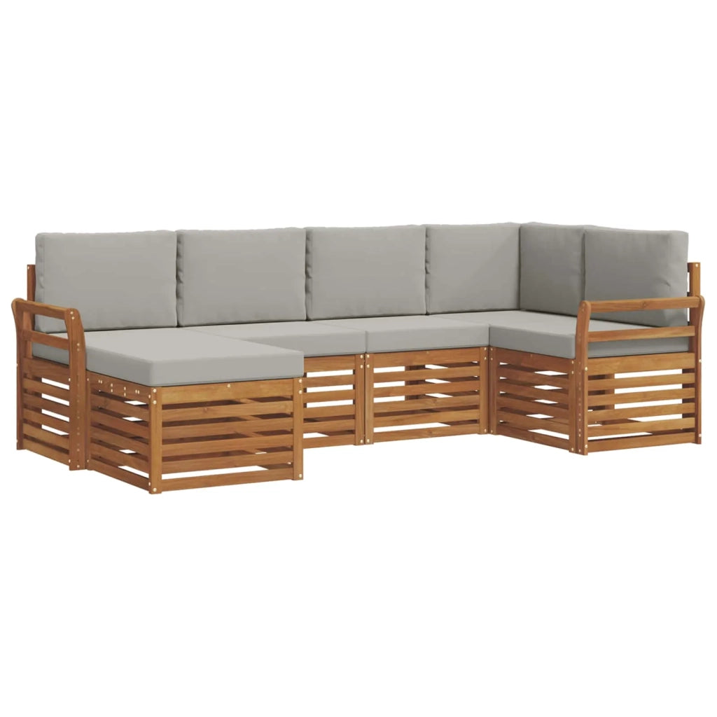 Set divano sezionale con cuscino 6 pcs Grigio Naturale e Chiaro 3375091