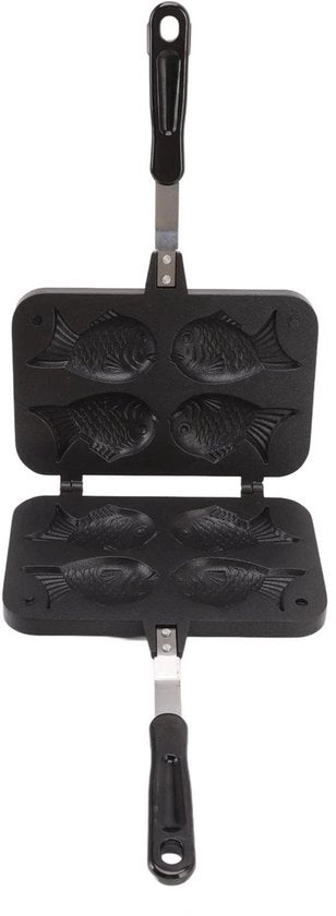 Pentola per Cakes con Manico Antiscivolo - Forma per Taiyaki - Superficie Antiscivolo - Doppia Forma per Cakes - Manico Antiverdure - Facile da Utilizzare
