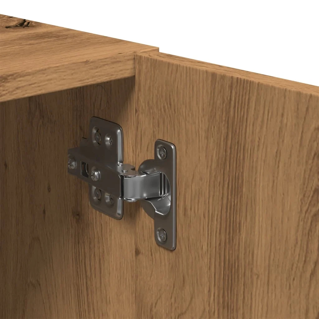 Mobile TV multimediale mensola TV credenza mobile TV sala da pranzo soggiorno camera da letto rovere lavorato a mano 180 x 31,5 x 40 cm legno ingegnerizzato marrone 02_0027250