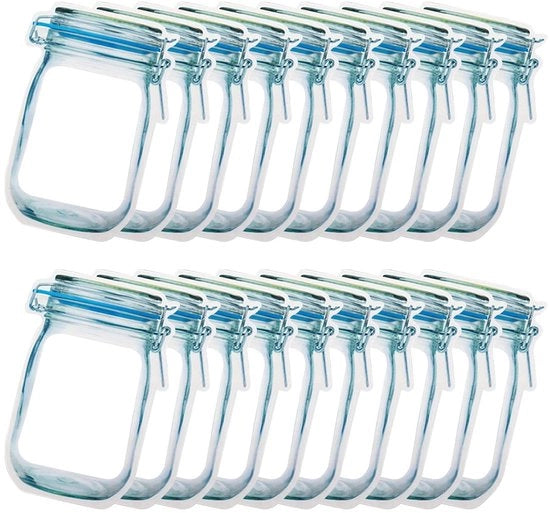 Borse per conserva 20 pz, sacchetti riutilizzabili impermeabili per alimenti, sacchetti per congelazione per uso domestico/travel/picnic