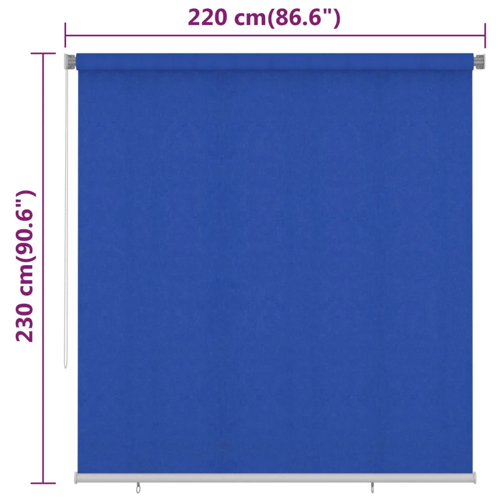Tenda a Rullo per Esterni 225(L)x230(A) cm Blu HDPE 312856