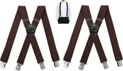 Bretelle per uomini adulti - 2 pezzi - 4 Clip - Bretelle con clip robuste e resistenti in acciaio - non si staccano - 3,5 x 120 CM