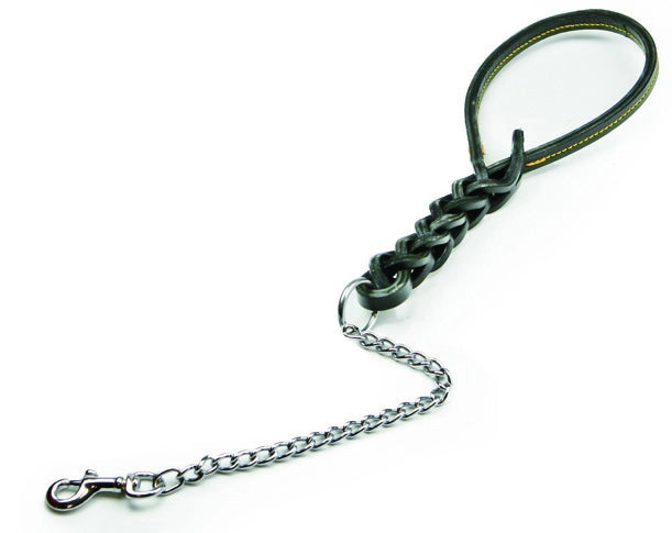 Utilia Pet GUINZAGLIO IN CUOIO TRIPLA TRECCIA CON CATENA cm. 60 col. Assortiti