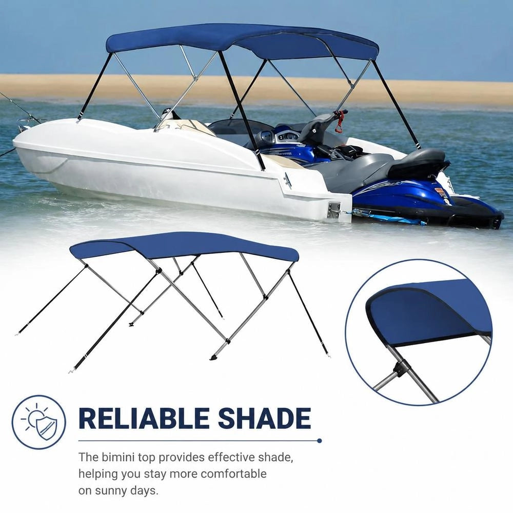 3-Bow Bimini Top Blue 183x180x137 Cm