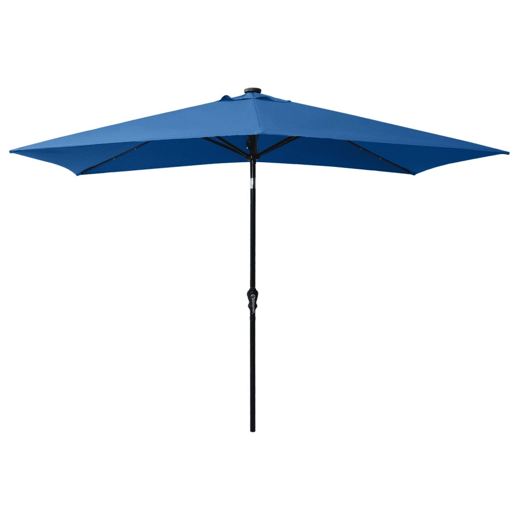 Ombrellone a Sbalzo con Palo in Acciaio e LED Azzurro 2x3 m 313793
