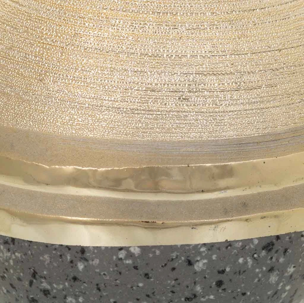 Portacandele in ceramica dorata 8x8x7,5h