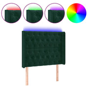 Testiera | Testata a LED Verde Scuro 103x16x118/128 cm in Velluto