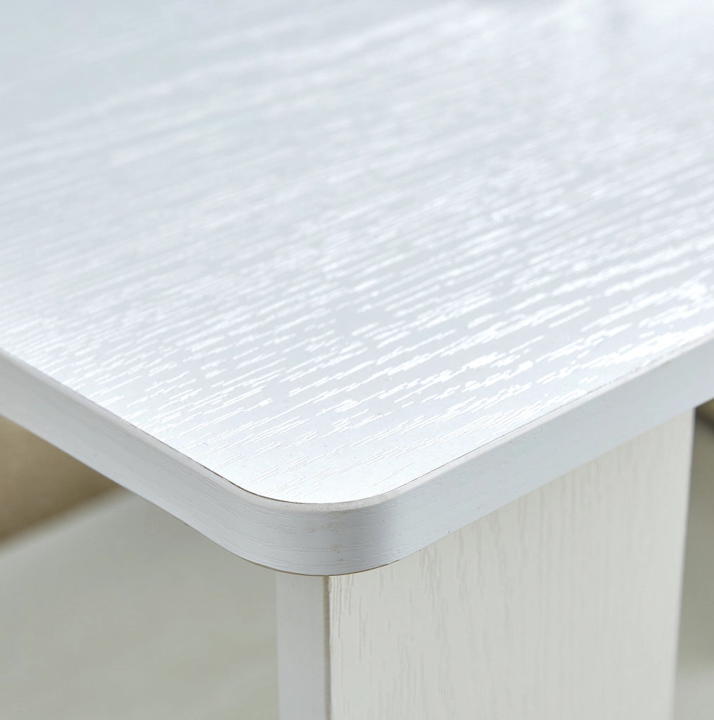Tavolino da caffè a 2 livelli in MDF bianco 110×55×42 cm