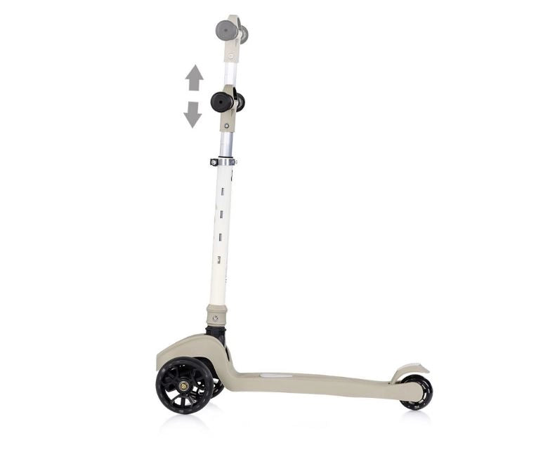 Monopattino per Bambini 3 anni Grigio Modello Luxury fino a 50kg Scooter con ruote LED Pedana antiscivolo Freno incluso