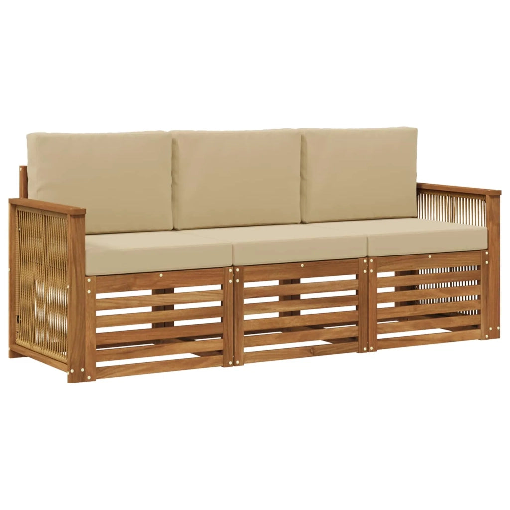 Set divani con cuscino 3 pcs Legno di Acacia Massello 3383969