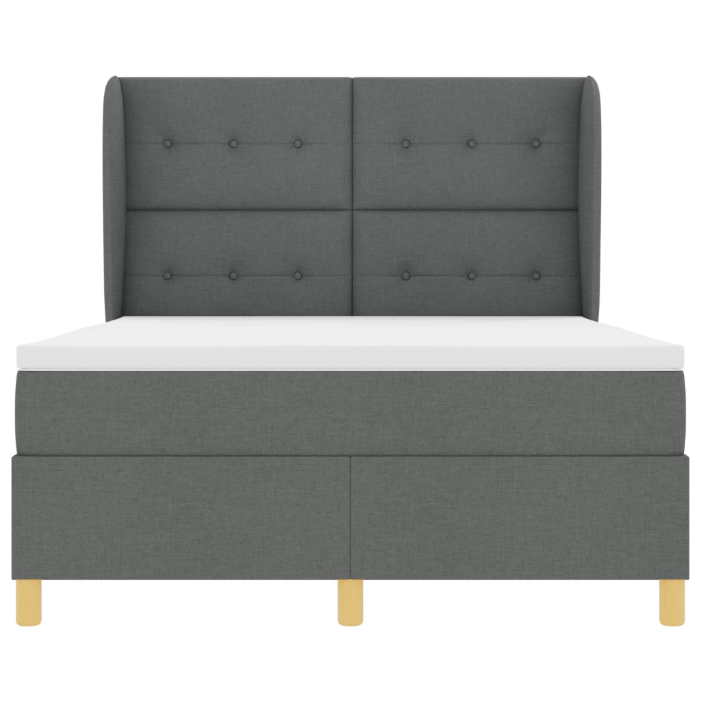 Letto a cassone  con materasso Grigio Scuro 160x200 cm Tessuto