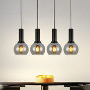 Lampada a sospensione ZMH da sala da pranzo a 4 fiamme E27 lampada a sospensione retr¨° in vetro camera da letto bar