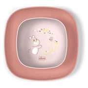 Chicco Set Pappa 12m+ con Ciotola e Piatto Piano Rosa