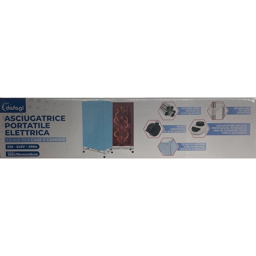 Trade Shop - Asciugatrice Elettrica Portatile Asciuga Biancheria Vestiti 1500w Per Case Camper Viaggio -