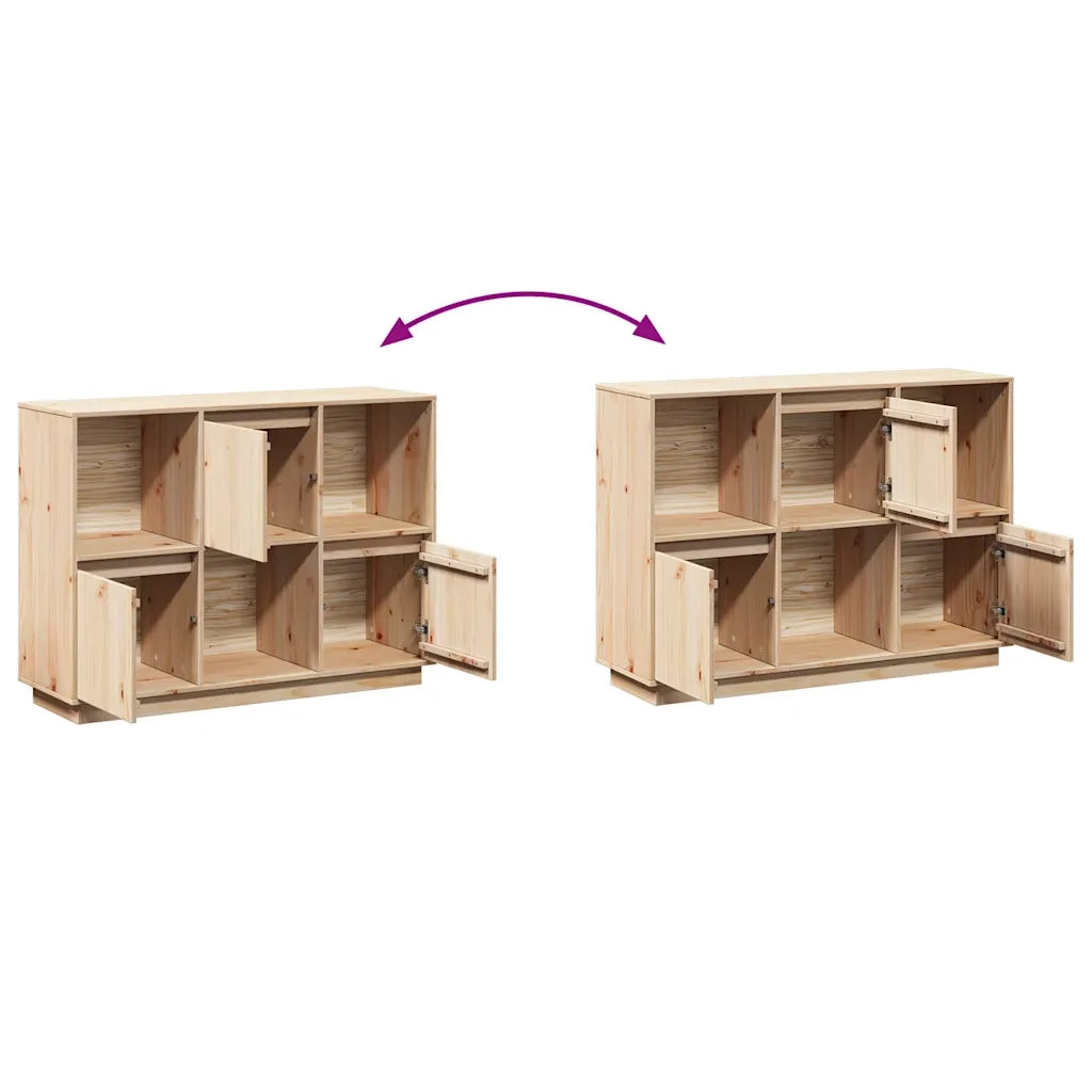 Credenza 110,5x35x80 cm in Legno Massello di Pino