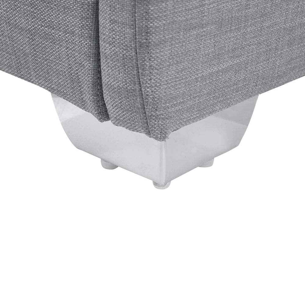 Letto ad acqua 160 x 200 cm Tessuto grigio con accessori Contemporaneo