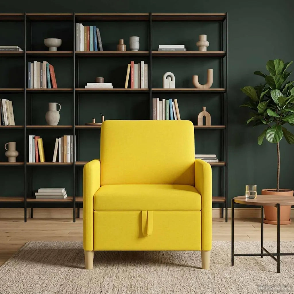 Divano con Storage Giallo Chiaro 72 x 78 x 87 cm Poliestere 42036873