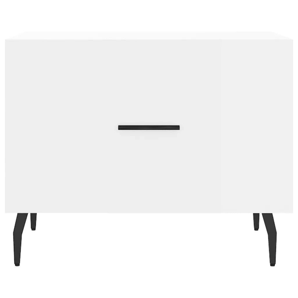 Tavolino da salotto | Tavolino da caff¨¨ | Tavolino da Soggiorno Bianco Lucido 50x50x40 cm Legno Multistrato