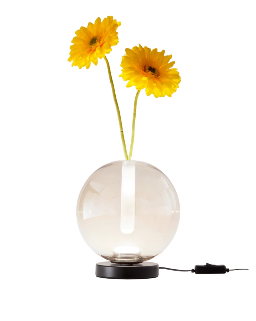 Lampada da Tavolo Wengen Cognac, LED 7W Integrato 540lm, Vetro Borosilicato, Dimmerabile Touch CCT 2700K-3000K-4000K IP20 - Wengen