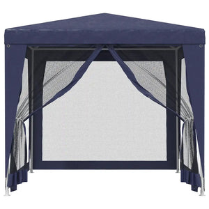 Tenda per Feste con 4 Pareti Laterali in Rete Blu 2,5x2,5m HDPE