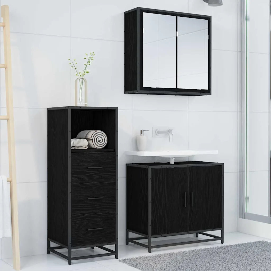 Set di mobili per il bagno Rovere Nero 35 x 37,5 x 100 cm
