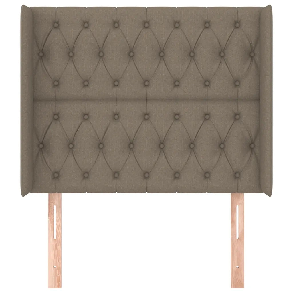 Testiera ad Orecchio-Testata con Orecchie Tortora 93x16x118/128 cm in Tessuto 789689