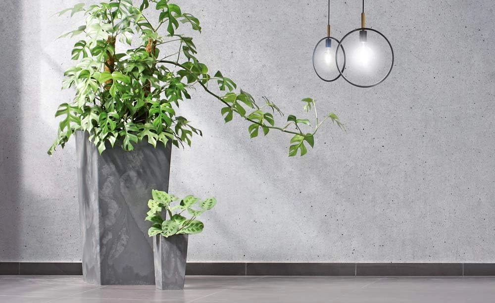 Deuba Fioriera effetto cemento Grigio 91L vaso per piante 75 x 40 x 40 cm vasi da ingresso giardino interni esterni