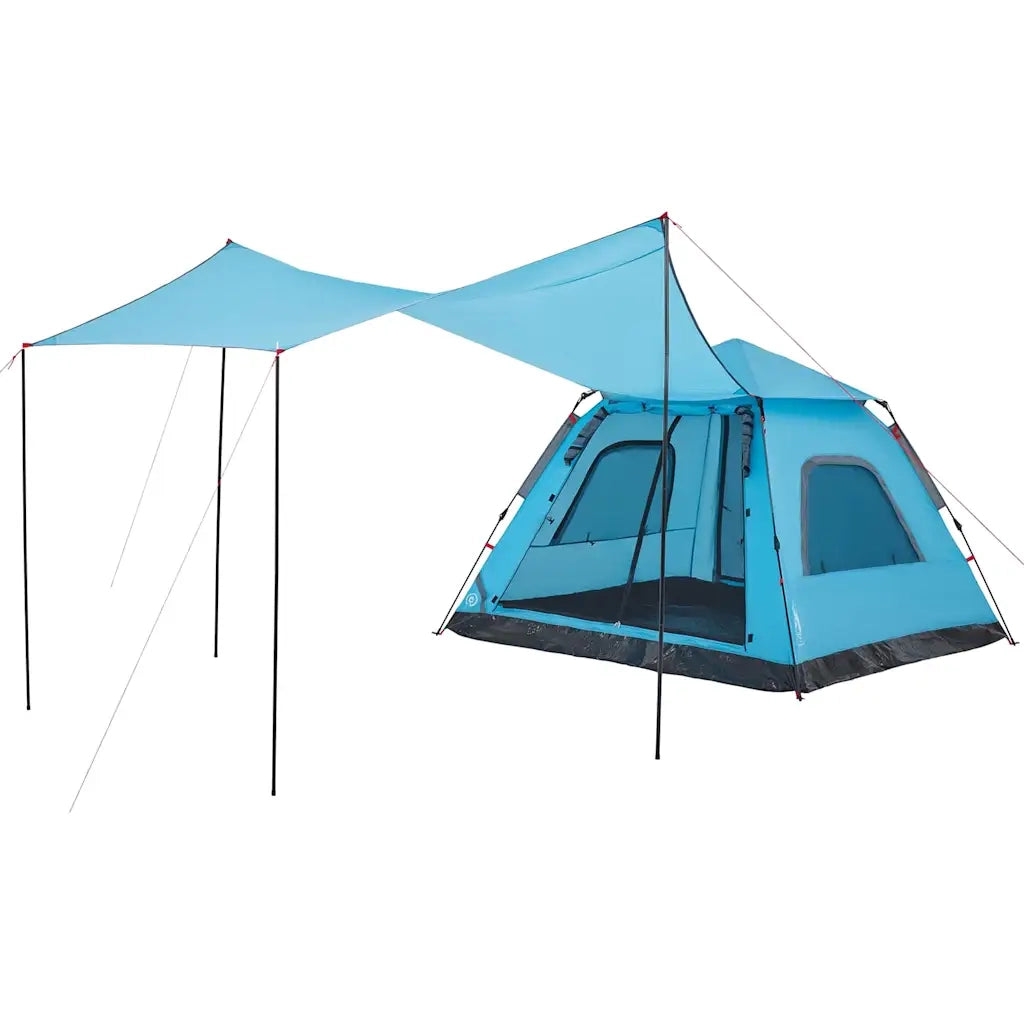 Tenda a Cupola da Campeggio 5 Persone-Tenda per Escursionismo Blu a Rilascio Rapido 991777