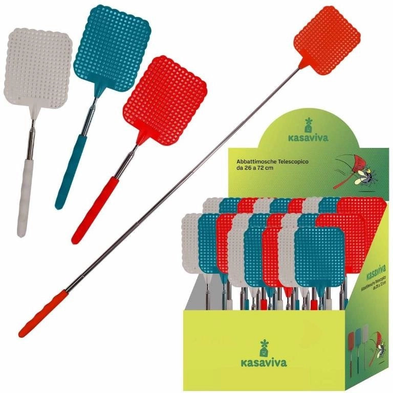 1 Pezzo Abbattimosche Zanzare con Manico Telescopico 26 a 72 cm Vari Colori
