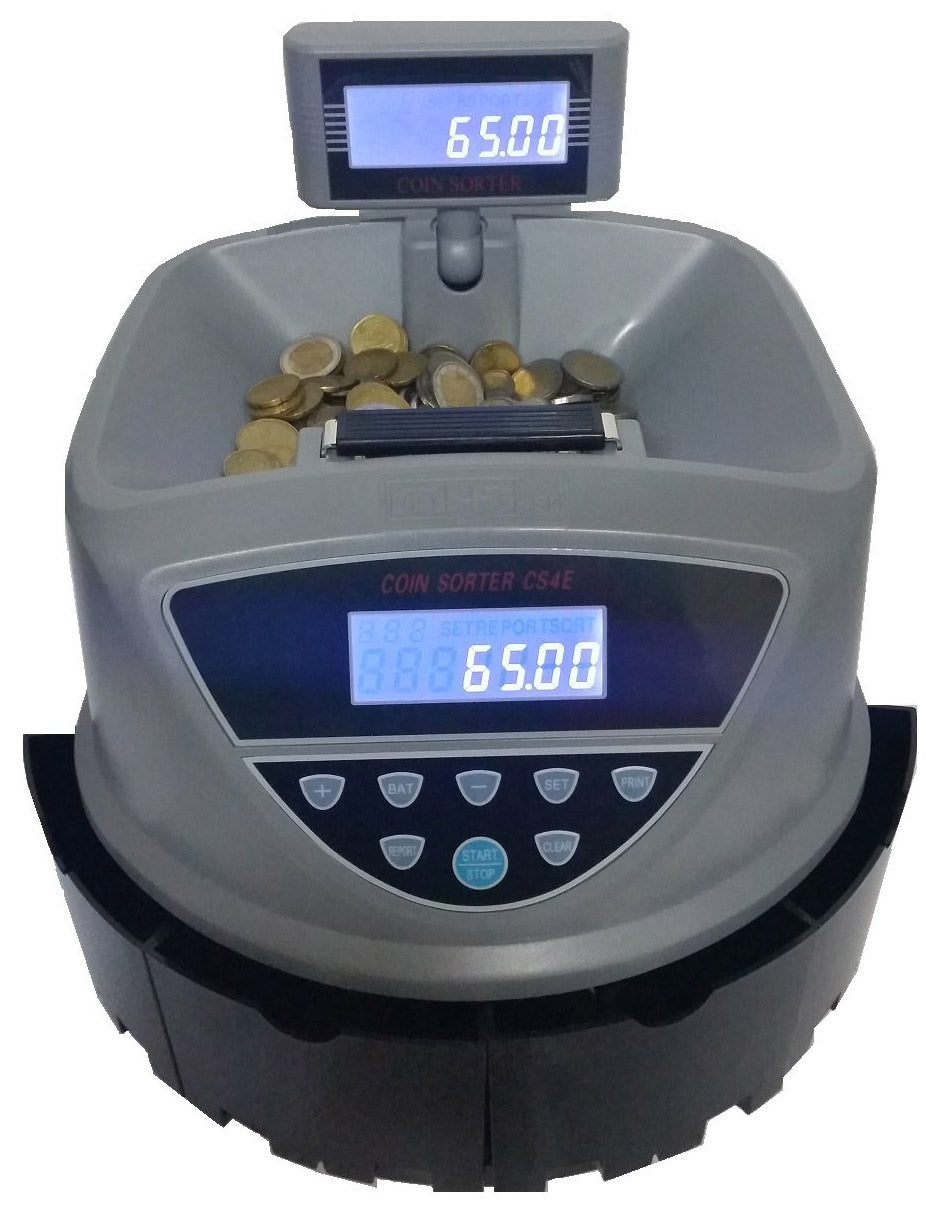 Macchina Conta Monete 4 Cassetti 2 Display MBS Coin Sorter Evolution CS4E Nero
