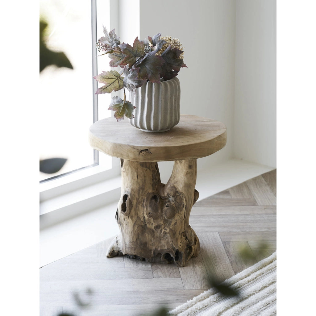 Palena - Tavolino d'appoggio in teak naturale ø40x45 cm